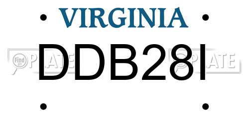 DDB28I Virginia License Plate
