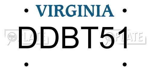 DDBT51 Virginia License Plate