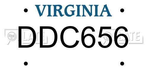 DDC656 Virginia License Plate