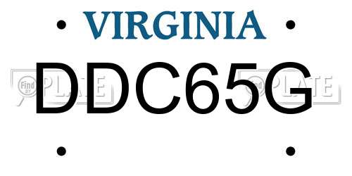 DDC65G Virginia License Plate