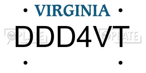 DDD4VT Virginia License Plate