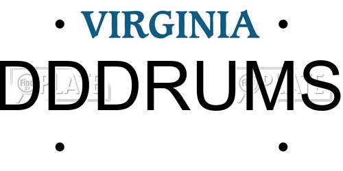 DDDRUMS Virginia License Plate