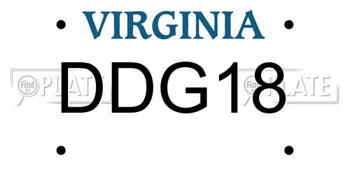 DDG18 Virginia License Plate