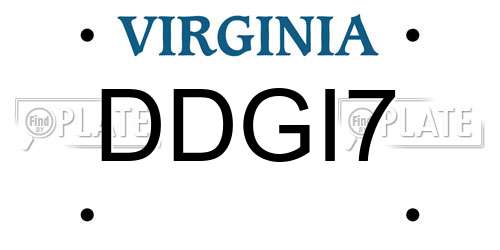 DDGI7 Virginia License Plate