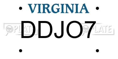 DDJO7 Virginia License Plate