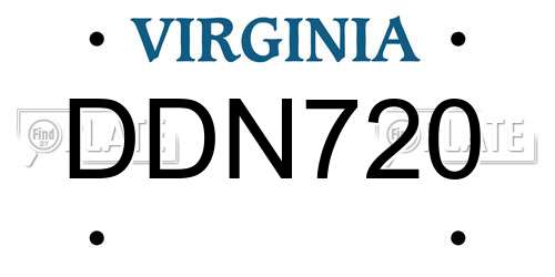 DDN720 Virginia License Plate