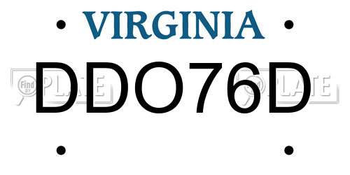 DDO76D Virginia License Plate