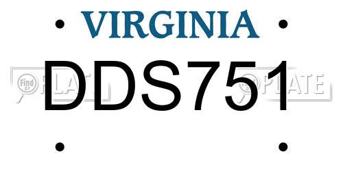 DDS751 Virginia License Plate