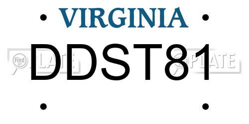 DDST81 Virginia License Plate