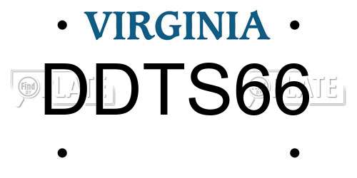 DDTS66 Virginia License Plate