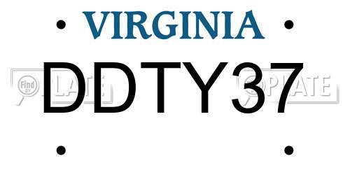 DDTY37 Virginia License Plate