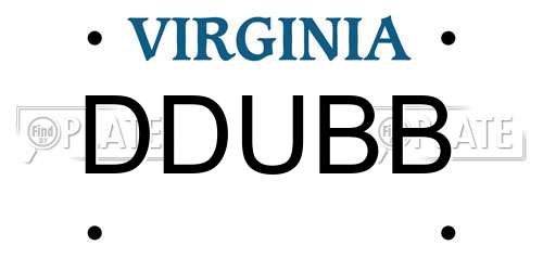 DDUBB Virginia License Plate