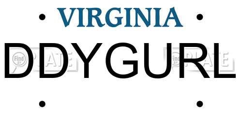 DDYGURL Virginia License Plate