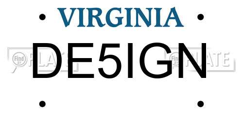 DE5IGN Virginia License Plate