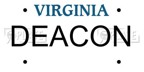 DEACON Virginia License Plate