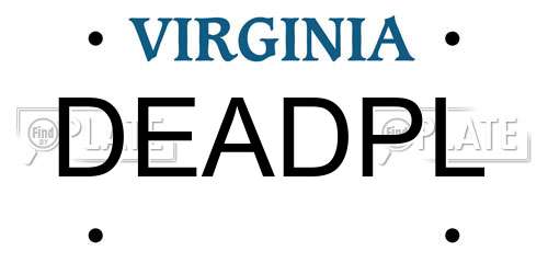 DEADPL Virginia License Plate
