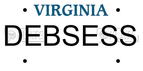 DEBSESS Virginia License Plate