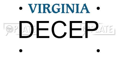 DECEP Virginia License Plate