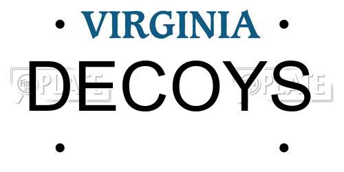 DECOYS Virginia License Plate