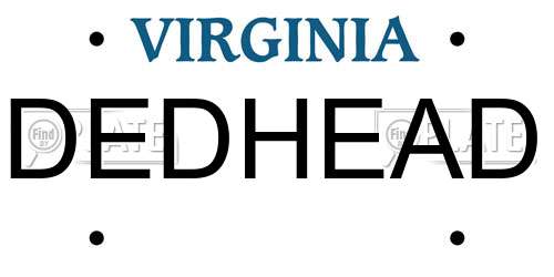 DEDHEAD Virginia License Plate