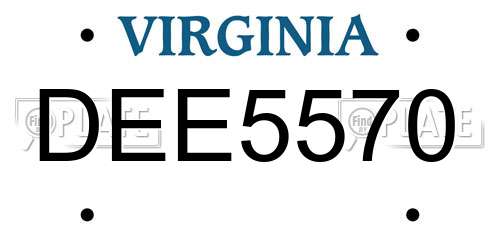 DEE5570 Virginia License Plate