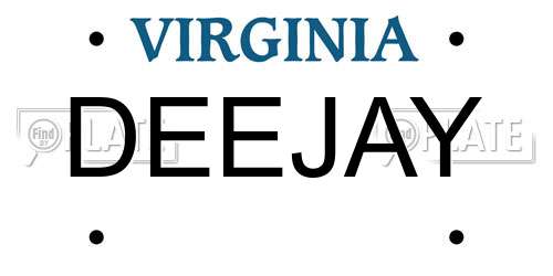 DEEJAY Virginia License Plate