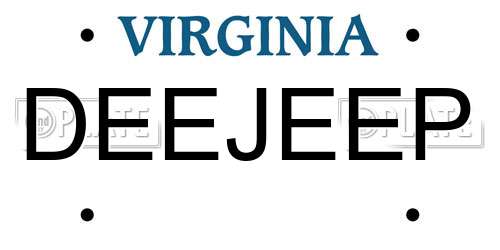 DEEJEEP Virginia License Plate