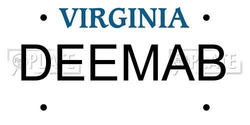 DEEMAB Virginia License Plate
