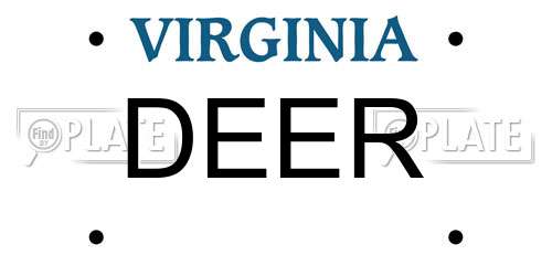 DEER Virginia License Plate