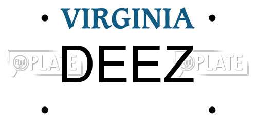 DEEZ Virginia License Plate
