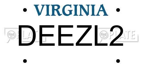 DEEZL2 Virginia License Plate