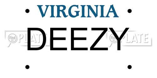 DEEZY Virginia License Plate