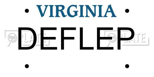 DEFLEP Virginia License Plate
