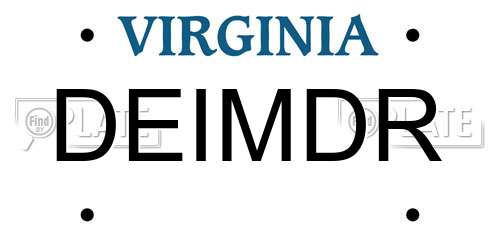DEIMDR Virginia License Plate