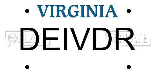 DEIVDR Virginia License Plate