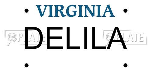 DELILA Virginia License Plate