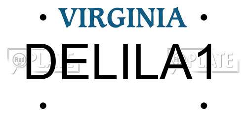 DELILA1 Virginia License Plate