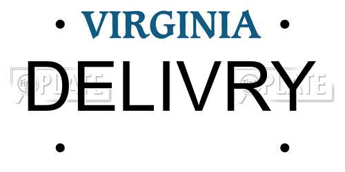 DELIVRY Virginia License Plate