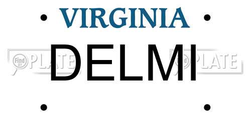 DELMI Virginia License Plate