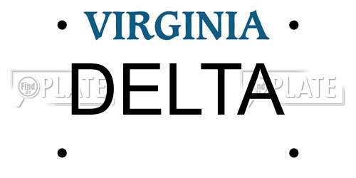 DELTA Virginia License Plate