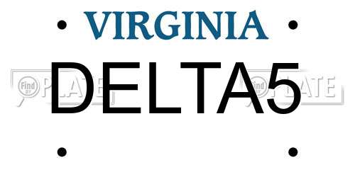 DELTA5 Virginia License Plate