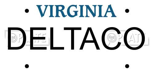 DELTACO Virginia License Plate