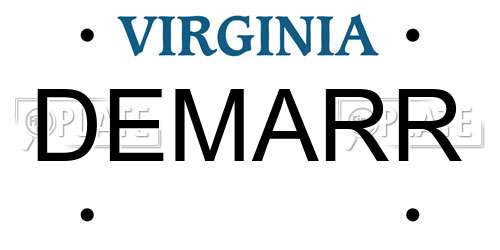 DEMARR Virginia License Plate