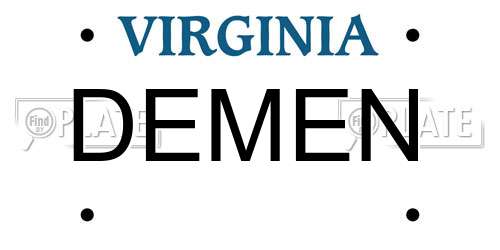 DEMEN Virginia License Plate