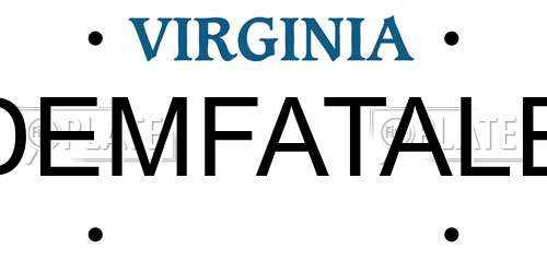 DEMFATALE Virginia License Plate