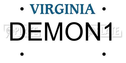 DEMON1 Virginia License Plate