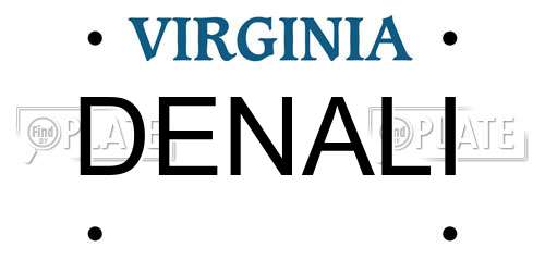 DENALI Virginia License Plate
