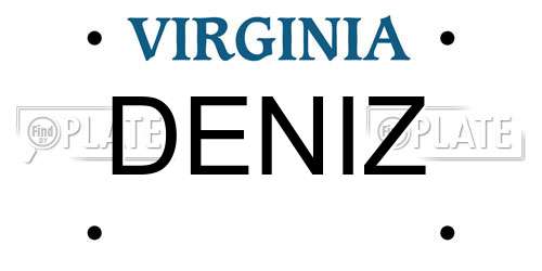 DENIZ Virginia License Plate
