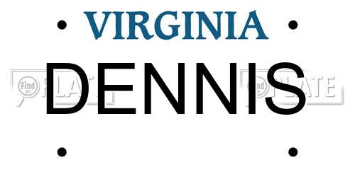 DENNIS Virginia License Plate