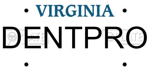 DENTPRO Virginia License Plate